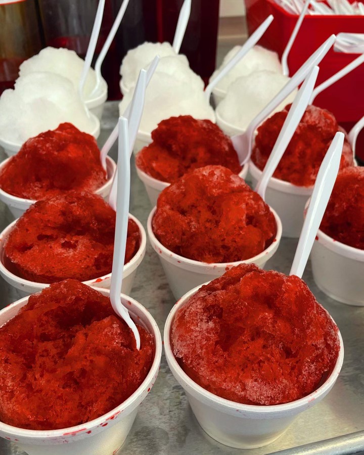 Red and White Shaved Ice